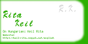 rita keil business card